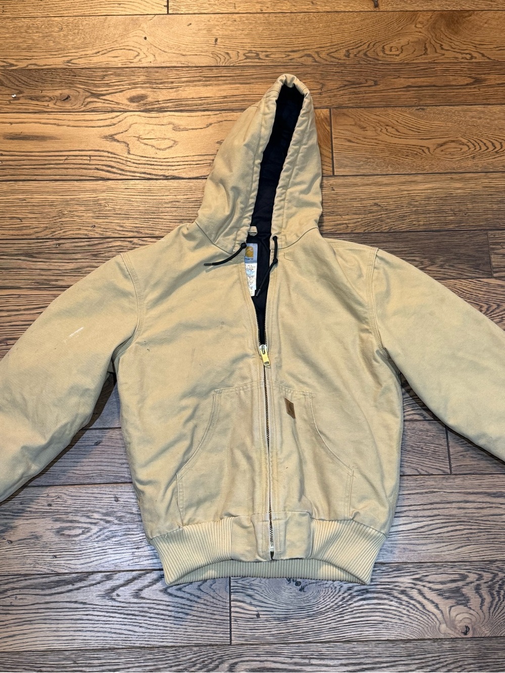 Carhartt Jacket Womens M‎ Tan J130 Washed Duck Active Hooded Insulated